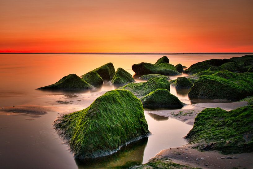 Sunset Sunset Katwijk aan Zee Pays-Bas par Wim van Beelen