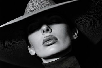 Elegant woman with a large hat by Poster Art Shop