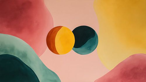 Sonne und Mond – abstrakt in sanften Farben – Panorama von TheXclusive Art