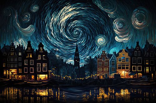 Amsterdam in Van Gogh stijl