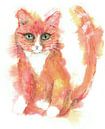 Rote Katze von Bianca Wisseloo Miniaturansicht