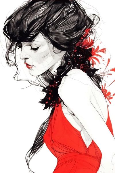 Frau in rot von ARTemberaubend