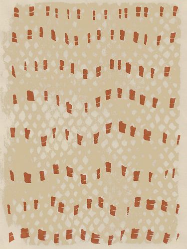 Wabi-sabi aquarel neutrale kunst. Golvend terra patroon op beige.