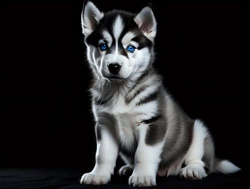 Hond | Husky puppy met blauwe ogen