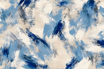 Abstract blue brushstrokes artfully by Poster Art Shop