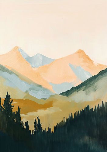 bergen bos beige natuur minimalistisch