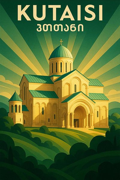 Kutaisi Bagrati Cathedral Art Print – Georgian Orthodox Church Poster by Travel Shop