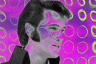 Elvis Presley Abstract Pop Art Portret in  Roze Geel van Art By Dominic thumbnail