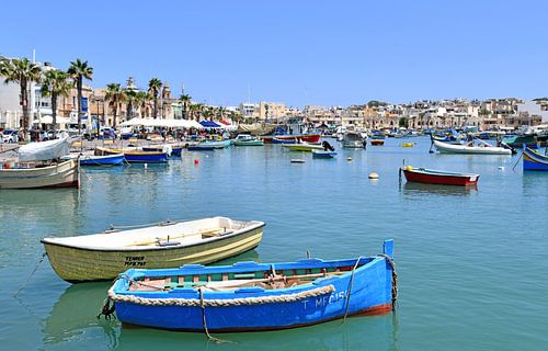 Malta - Boten in de haven van Marsaxlokk