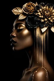 Goldene Frau mit Blumen von Salt Theory