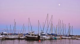 Gordons Bay marina at sunrise by Werner Lehmann