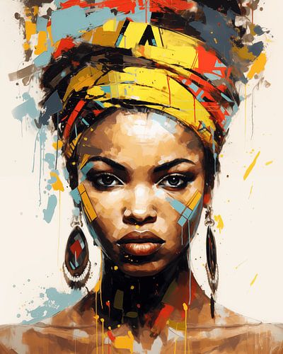 Modern en kleurrijk portret