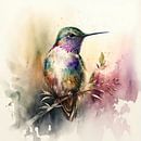 Kolibri Aquarell Aquarell Digitale Kunst Fantasie von Preet Lambon Miniaturansicht
