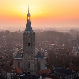 Zonsopgang Hasselt, Overijssel van Thomas Bartelds