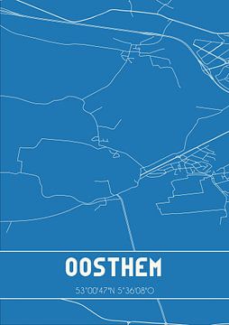 Blauwdruk | Landkaart | Oosthem (Fryslan) van Rezona