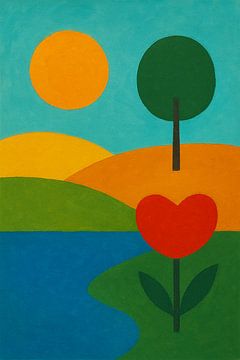 Abstract flora and fauna painting.