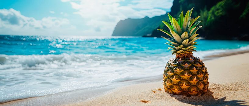 Ananas am Strand – Sommerliche Idylle von Poster Art Shop