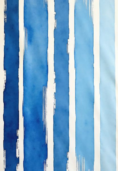 Aquarellstreifen in Blautönen von Markus Gann