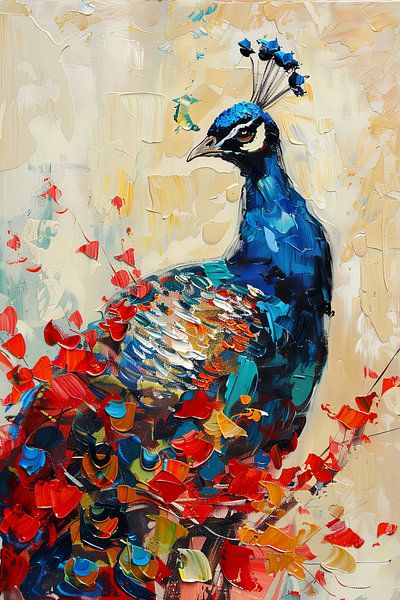 Blauer Pfau von Poster Art Shop