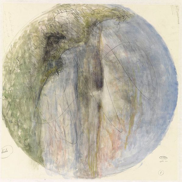 Design for earthenware decoration on a bowl with a landscape, Theo Colenbrander by Masterful Masters