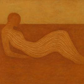 Krijt Abstract liggend persoon van FoXo Art