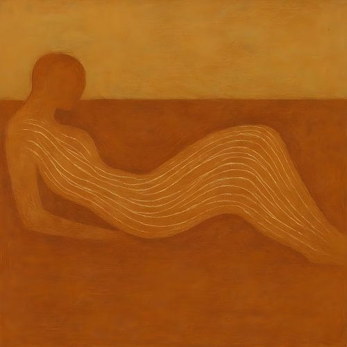 Krijt Abstract liggend persoon