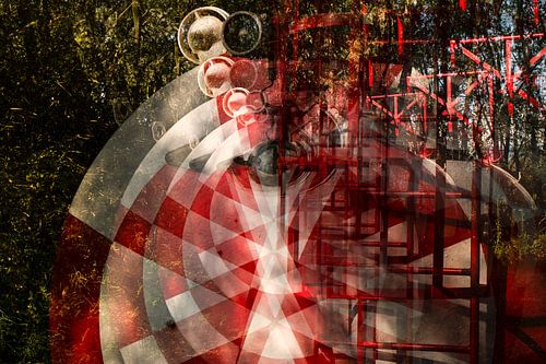 Image abstraite d'une citerne de couleur rouge-blanc - conteneur
