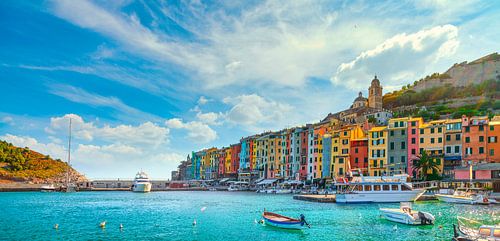 Portovenere dorpsgezicht. Ligurië, Italië