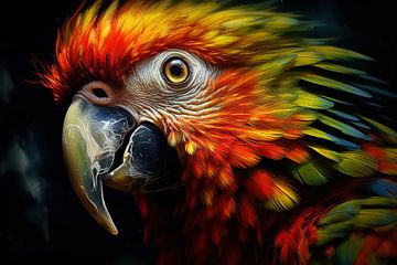 Papagei | Papageienportrait von ARTEO Gemälde