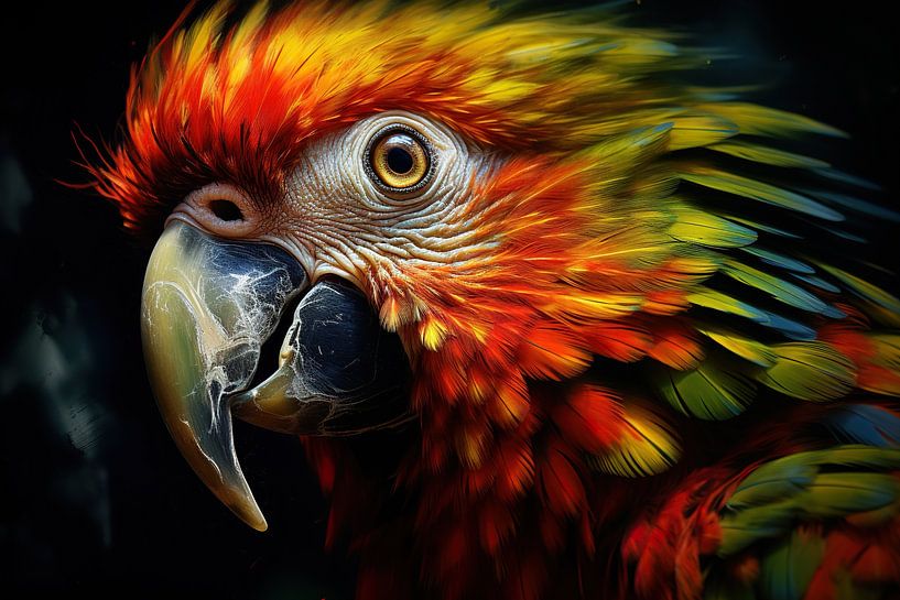 Parrot | Parrot Portrait by ARTEO Paintings