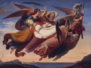 CARL BLAAS, Sainte Catherine d'Alexandrie portée par des anges au Mont Sinaï, 1843