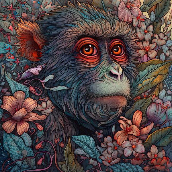  Singe en couleur par La collection ARTEO