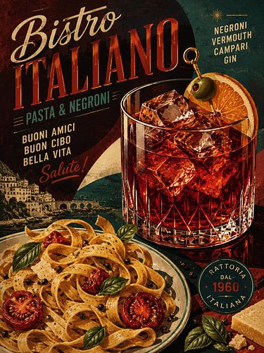 Affiche rétro « Aperitivo Italiano »
