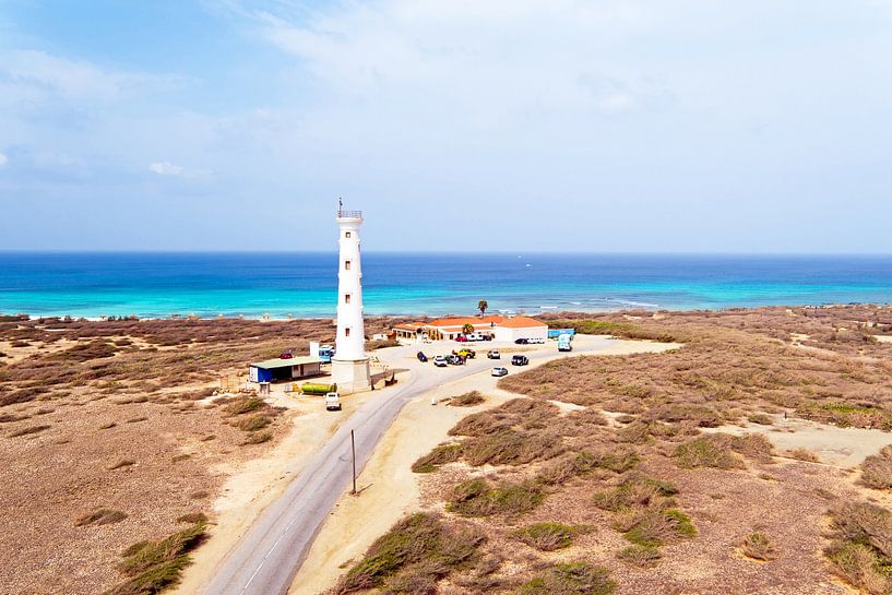 Aerial view of the California Lighthouse on Aruba in the Netherlands Antilles by Eye on You
