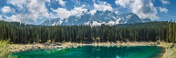 LAKE CAREZZA and mountain range | Panoramic by Melanie Viola