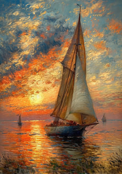 Sailboat Moon Maritime Sea Nautical