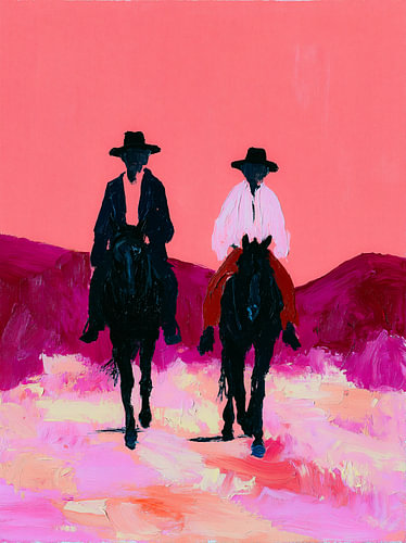 Horsemen beneath a Coral-Red Sky