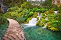 Wandelroute over het water Plitvice
