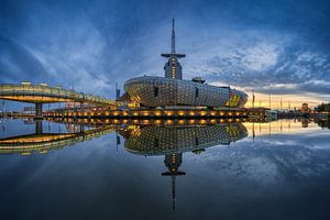 Klimahaus à Bremerhaven la nuit