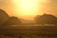 Zonsondergang in de Wadi Rum