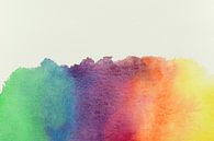 Verf vlek in regenboog kleuren (vrolijk abstract aquarel schilderij vlag lhtbi kinderkamer behang) van Natalie Bruns thumbnail