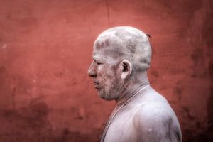 Naga Sadhu während der Kumbh Mela in Haridwar, Indien
