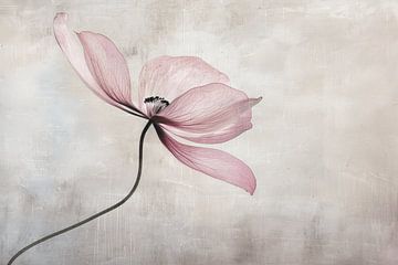 Delicate bloem in roze van Japandi Art Studio