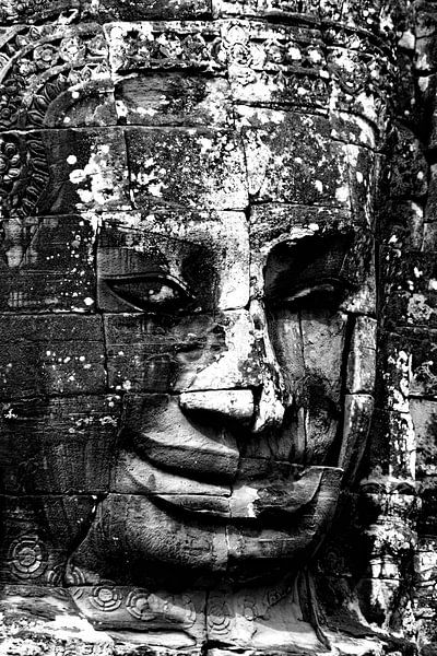 Bayon's eternal gazes in black and white by Frank Photos