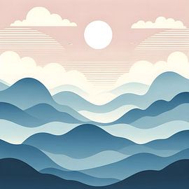 Misty Mountain Sunrise by Artistic