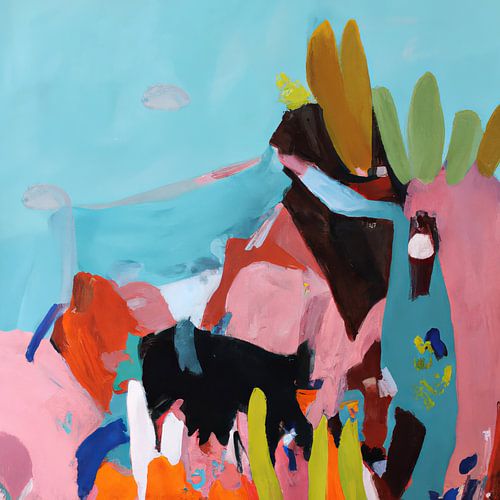 Peinture abstraite moderne et colorée