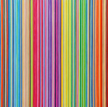 Dream Touch | Abstract schilderij met strepen en vele kleuren