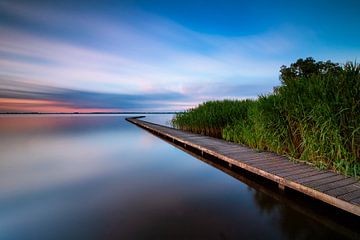 Jetty at Midlaren during the blue hour by Ate de Vries