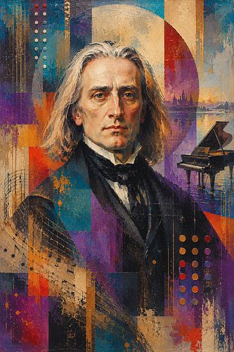 Componist Franz Liszt schilderij.