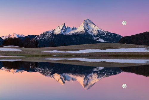 Watzmann weerspiegeling in de winter